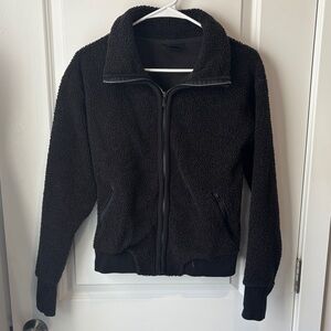 All in Motion Black Teddy Fleece Zip Jacket – Size XS